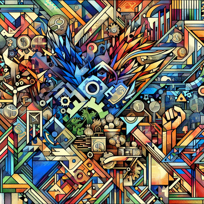 Philippine Economy Abstract Art: Vibrant Colors & Geometry