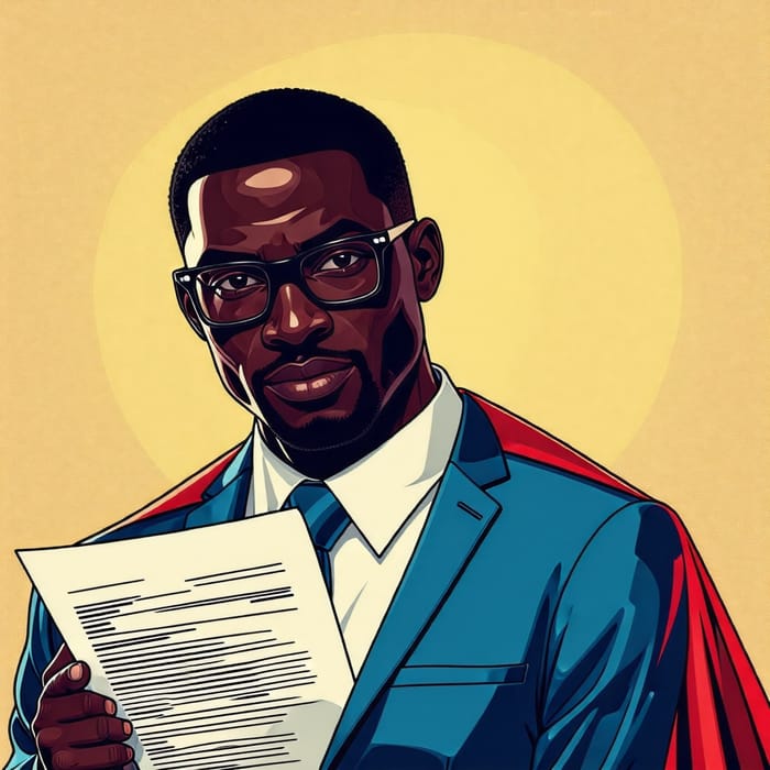 Black Male Accountant Superhero - Unleash Your Financial Powers