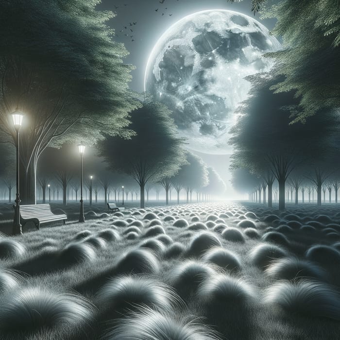 Moonlit Park: Realistic HD Night Landscape