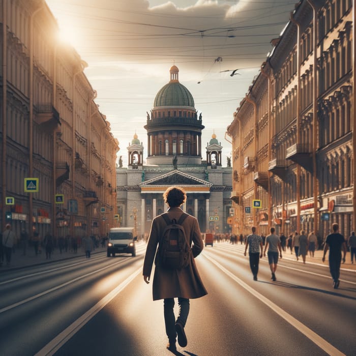 Man on Nevsky Prospect - Saint Petersburg