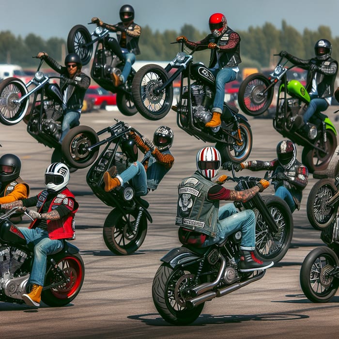 Motard Ruff Riders Wheeling: Diverse Group's Spectacular Stunt