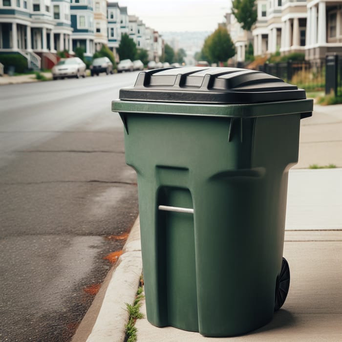 Garbage Recycling Bin in Urban Neighborhood