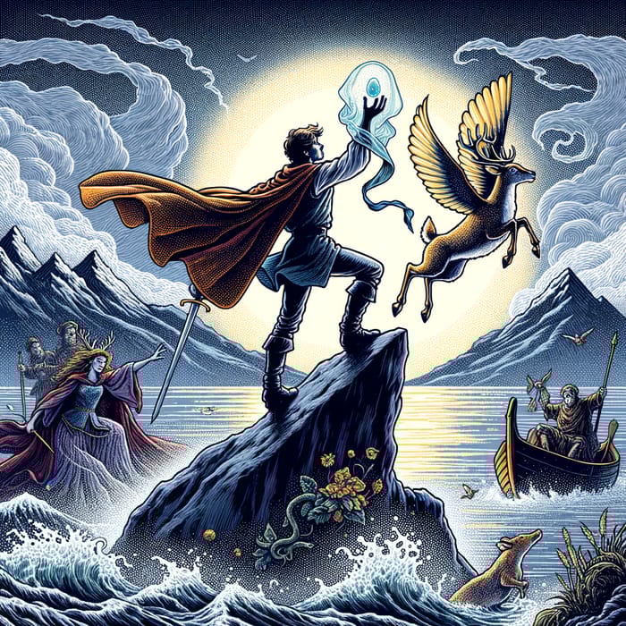 Triumphant Prince on Solitary Mountain: Magic Hood & Sea-Maiden Battle