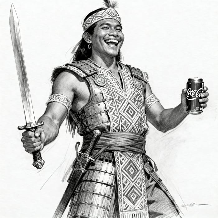 Gleeful Datu: Filipino Warrior with Cola Gleeful Datu: Filipino Warrior with Cola