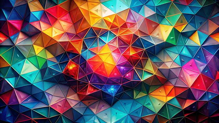 Vibrant Abstract Polygon Art - Dynamic Composition