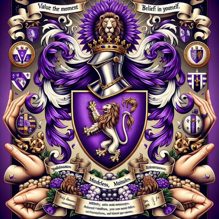 Elegant Family Coat of Arms - Serpent & Lion Symbolism