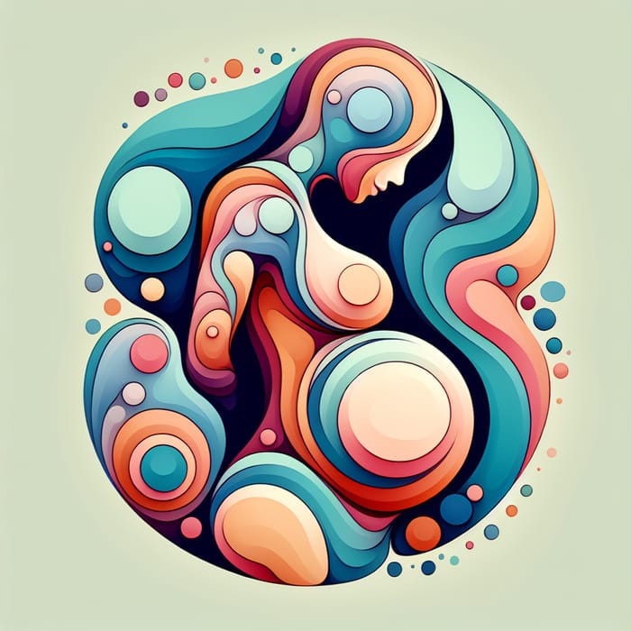 Fluid Maternity Art: Abstract Interpretation of a Pregnant Woman