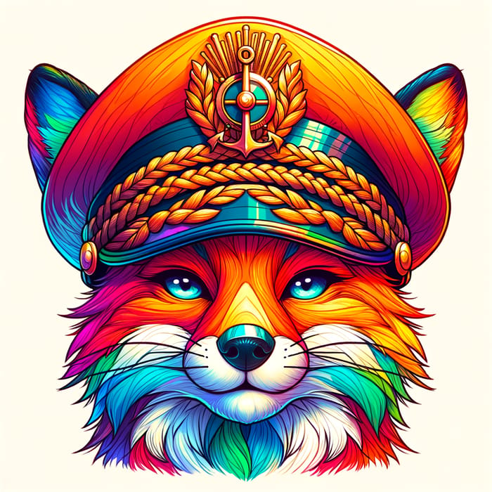 Colorful Fursona in Magnificent Captain Hat