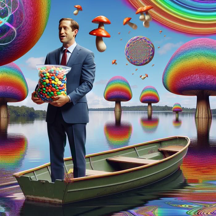 Trump's Psychedelic Adventure on a Kaleidoscopic Lake Trump's Psychedelic Adventure on a Kaleidoscopic Lake