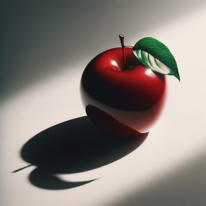 Shiny Red Apple: Nature's Simple Beauty