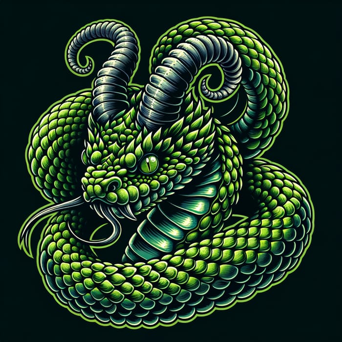 Unique Horned Bush Viper Arm Tattoo Design