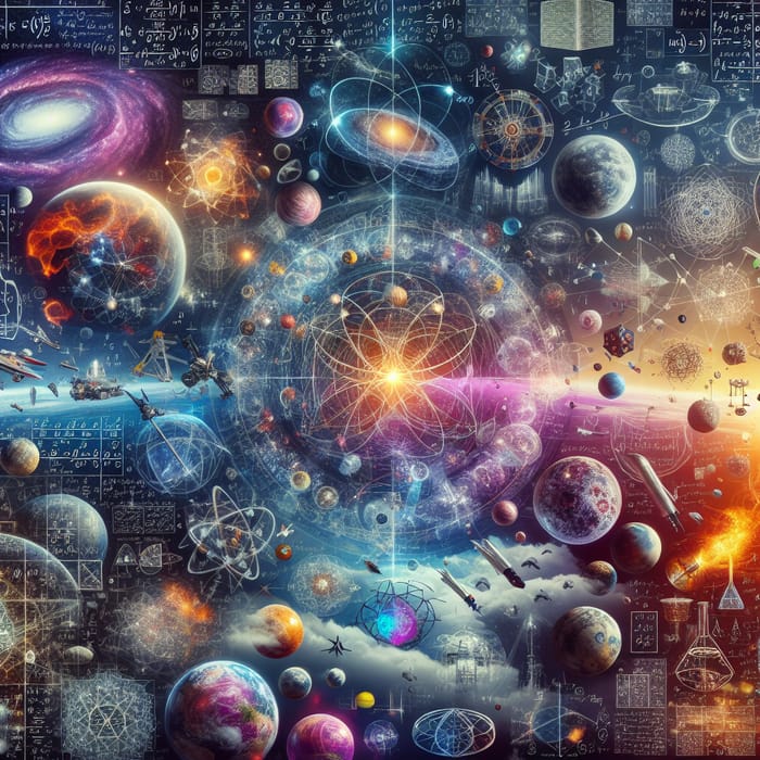 Amazing Science Photo Collage: Physics, Astronomy & More