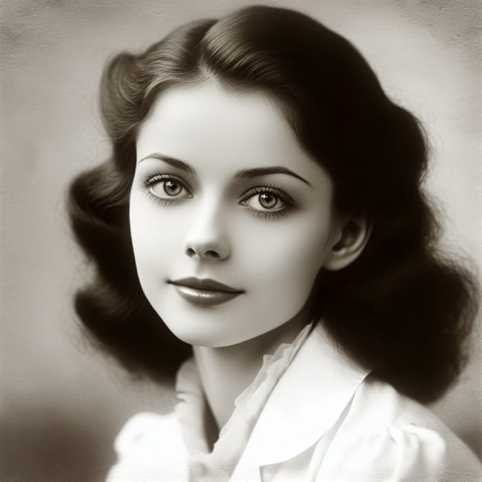 Vintage Style Beauty: Fair-Skinned Woman in Lab Coat