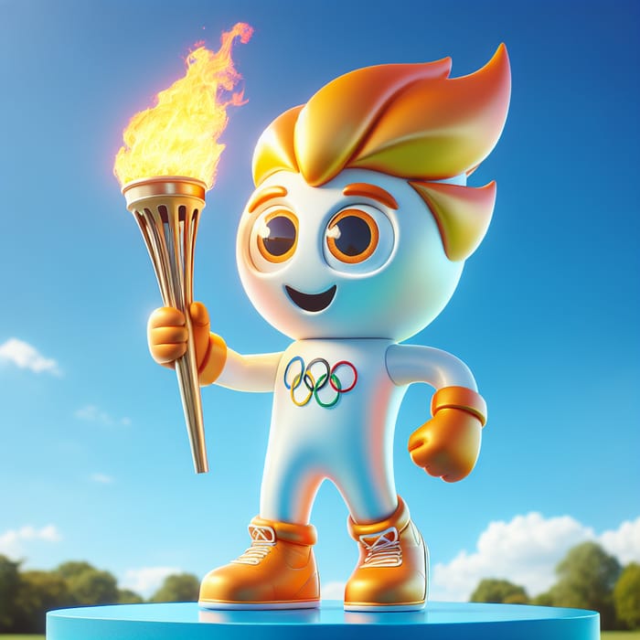 Vibrant Olympic Flame Mascot Design