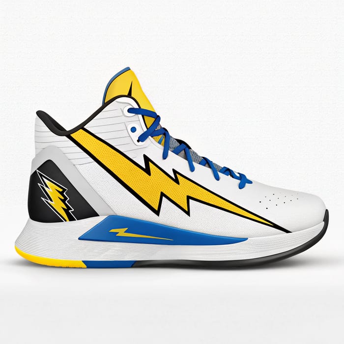 Basketball Shoe with Lightning Logo - Yellow & Black