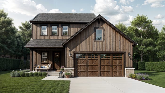 Charming Outdoor Garage Design with Apartment Above