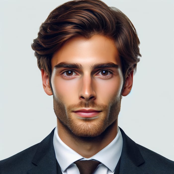 Young Brunette Man, 25, Tall & Athletic in Formal Suit