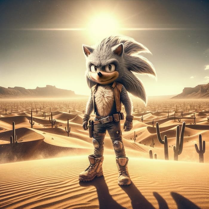 Male Anthropomorphic Hedgehog Fortnite Skin in Desert Biome