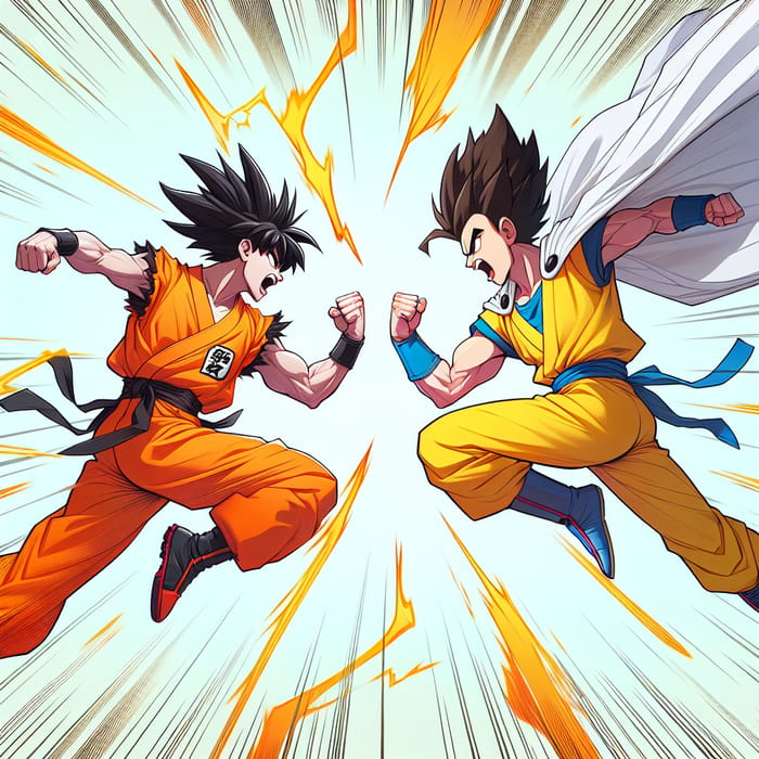 Epic Clash of Goku and Saitama: Manga Battle Explosion