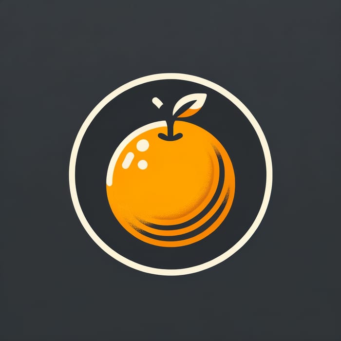 Vibrant Orange Logo Design on Gray Background