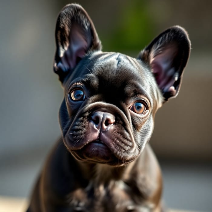 Adorable Black French Bulldog Puppy Photo