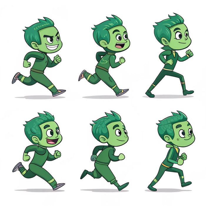 Green Man Sprite Sheet for Games | High-Quality Assets