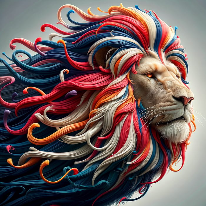 Whimsical and Fierce Patriotic Lion | Symbol of Majesty