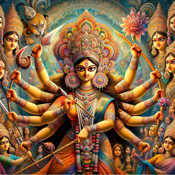 Divine Power of Durga Mata: A Digital Masterpiece