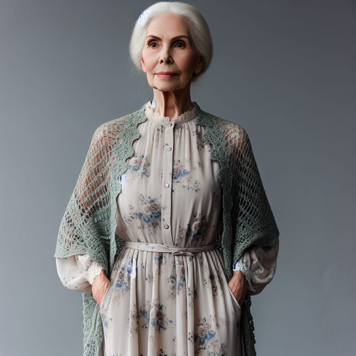 Graceful Senior Caucasian Woman Standing Proudly