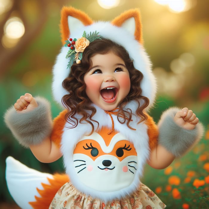 Charming Little Chubby Girl as Kitsune