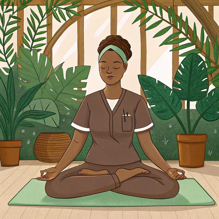 Nurse Meditating: Finding Peace in Nature's Colors