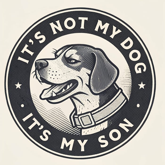Cocky Dog Retro T-Shirt Design - It's My Son Cocky Dog Retro T-Shirt Design - It's My Son