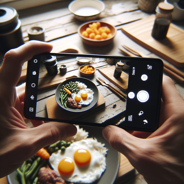 First Person Perspective Realistic Homemade Meal Snapshot