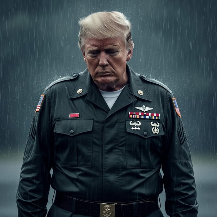 Trump as GI Jane: A Sad Parody in the Rain
