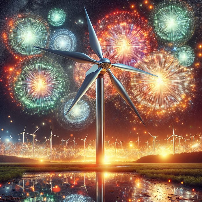 New Year Turbine Lights Up Sky New Year Turbine Lights Up Sky