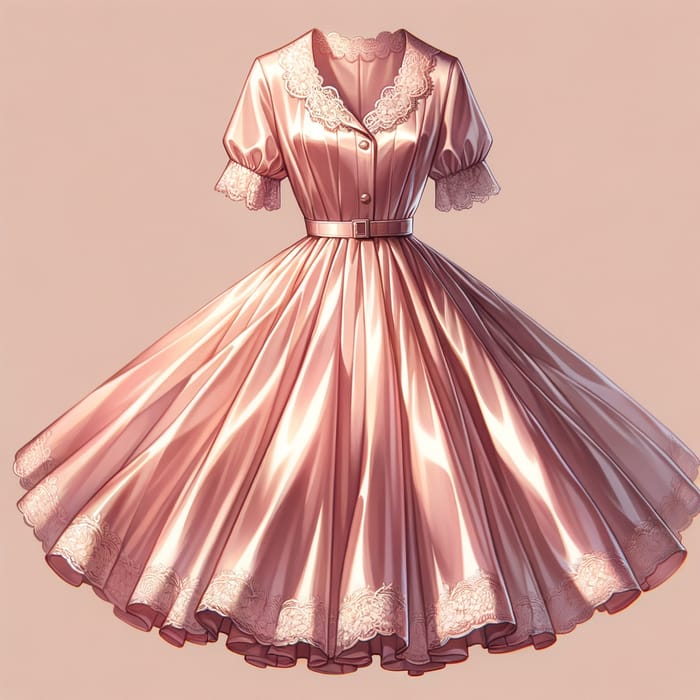 Pale Pink Satin Sissy Dress |Classic Vintage Femininity