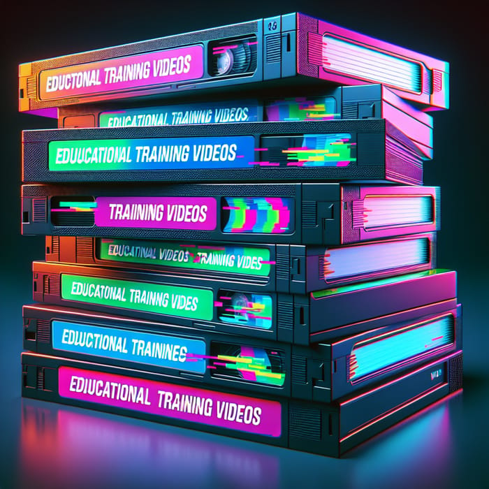 Dynamic Neon VHS Training Videos with Retro Aesthetics