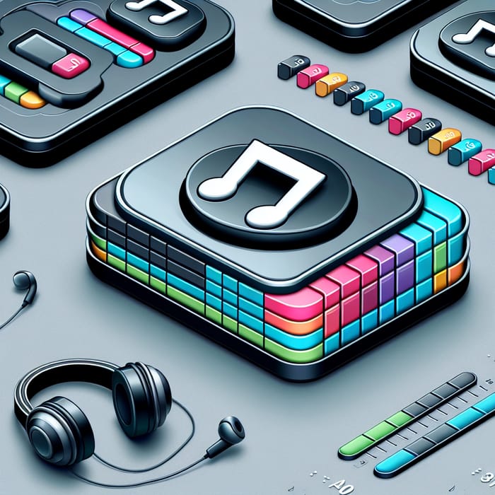 Vibrant Audio MP3 Files with Musical Notes Illustration