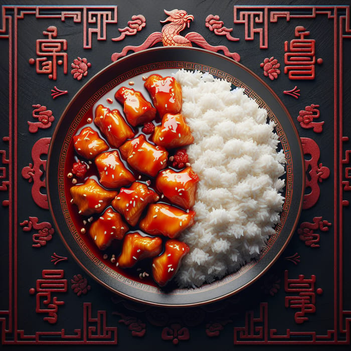 Hyperrealistic Chinese Orange Chicken Dish