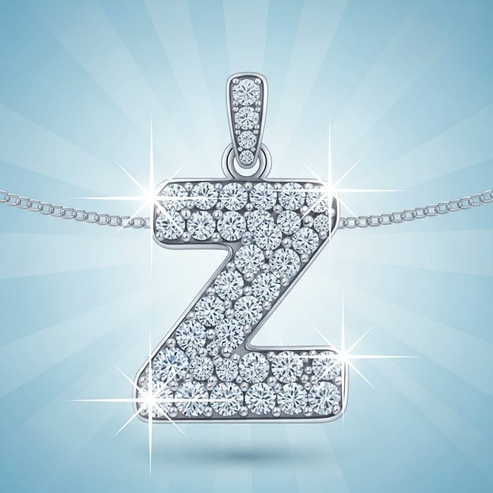 Z Diamond Pendant Cartoon - Unique Jewelry Design