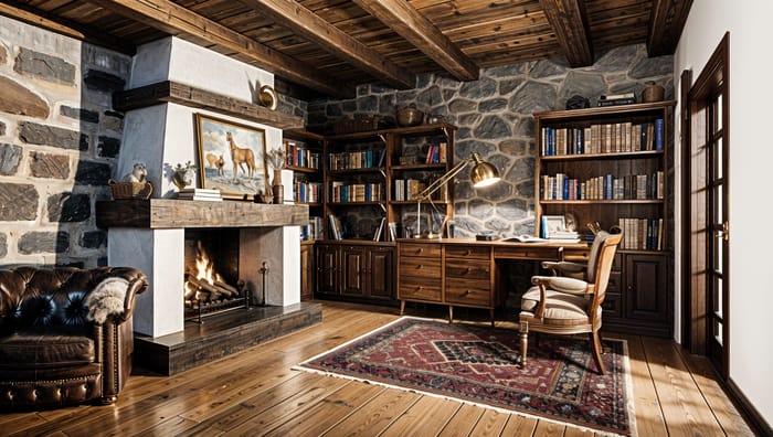 Charming Rustic Study Room Design Ideas