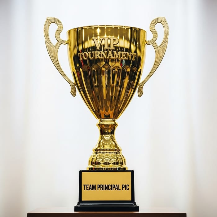 Golden Trophy Cup for VIP Tournament Winners