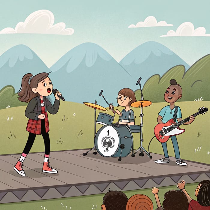 Exciting Pop-Punk Kids Band Concert Performance