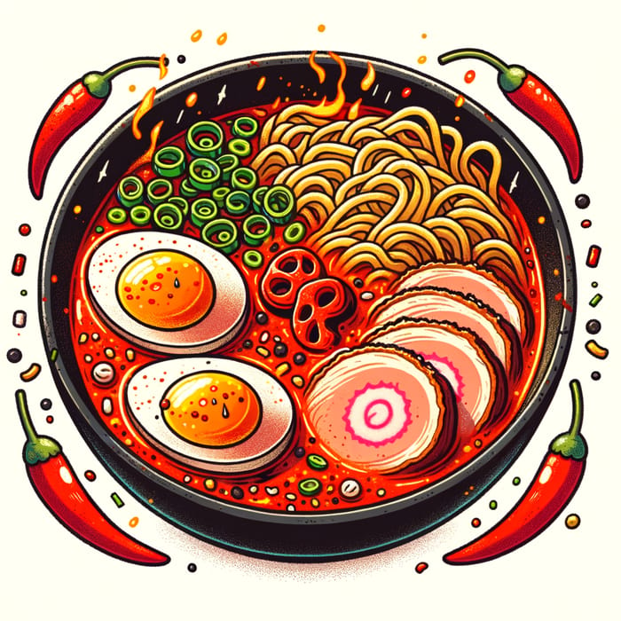 Super Spicy Ramen with Soft Boiled Egg & Chashu Pork