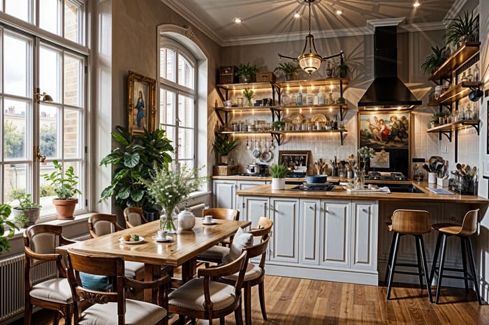 Chic French Style Farmhouse Coffee Shop Design