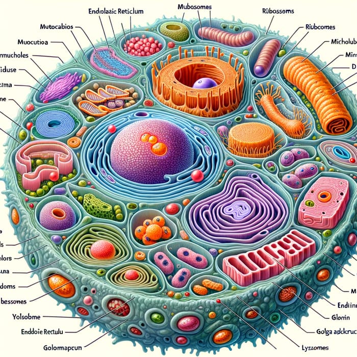 Complete Animal Cell Illustration: Detailed Cell Organelles