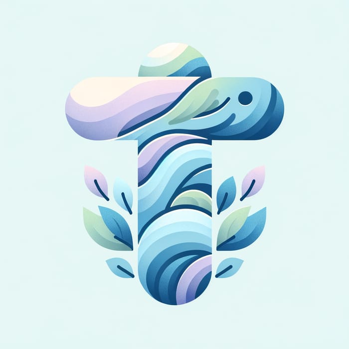 Inspirational 'T' Logo Design in Tranquil Colors