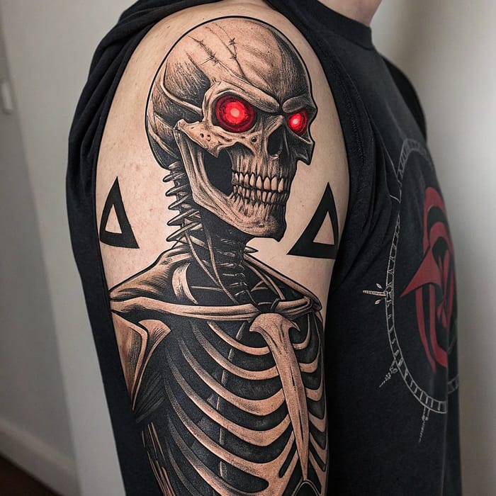 Evil Skeleton Tattoo Art Inspired by Riddick