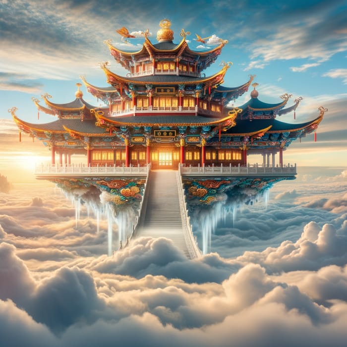 Chinese Celestial Palace Above the Clouds