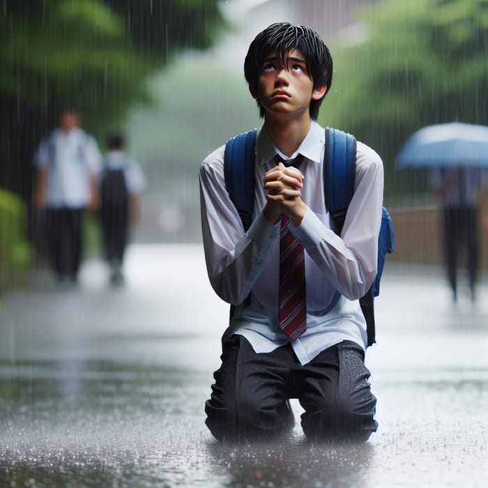 Mingyu Begging in the Rain: High School Emotion